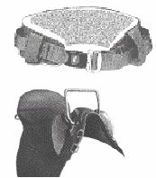 An image of the Walker belt which has two secure hand holds for persons walking beside the rider.