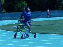 a participant uses a walker in a track event