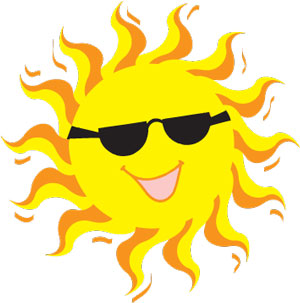 clip art image of a smiling sun