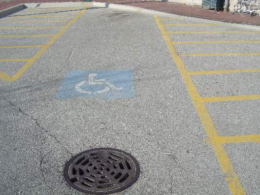Accessible parking aisle is shown