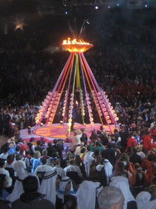 Torch lighting at the Opening Ceremonies, Idaho Center